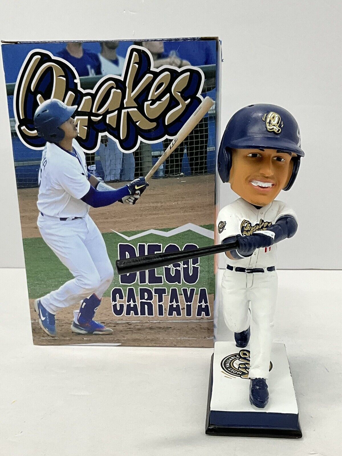 DIEGO CARTAYA DODGERS PROSPECT SIGNED CUCAMONGA QUAKES BOBBLEHEAD BAS BH019373