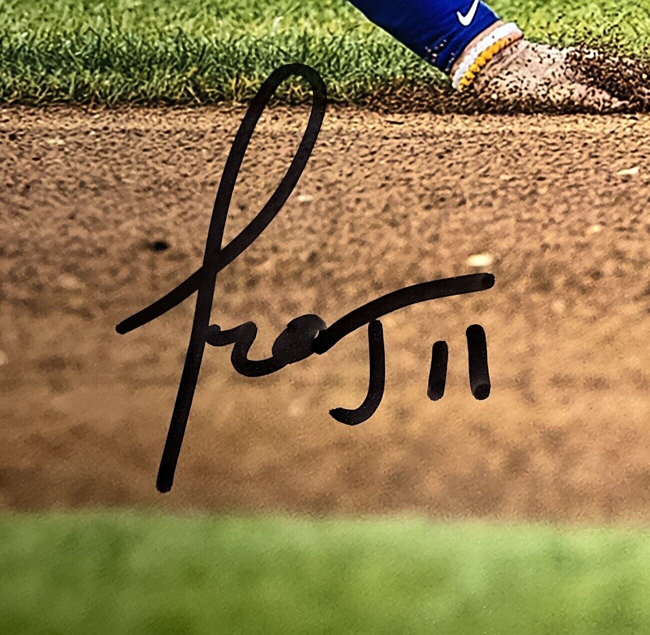 MIGUEL ROJAS DODGERS SIGNED 11X14 DIVING CATCH PHOTO PSA WITNESS