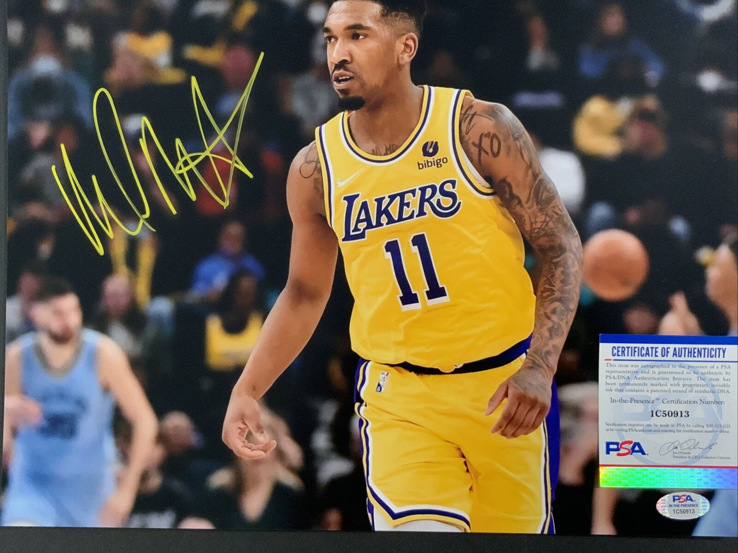 MALIK MONK LAKERS SIGNED 11x14 PHOTO PSA WITNESS AUTHENTICATED