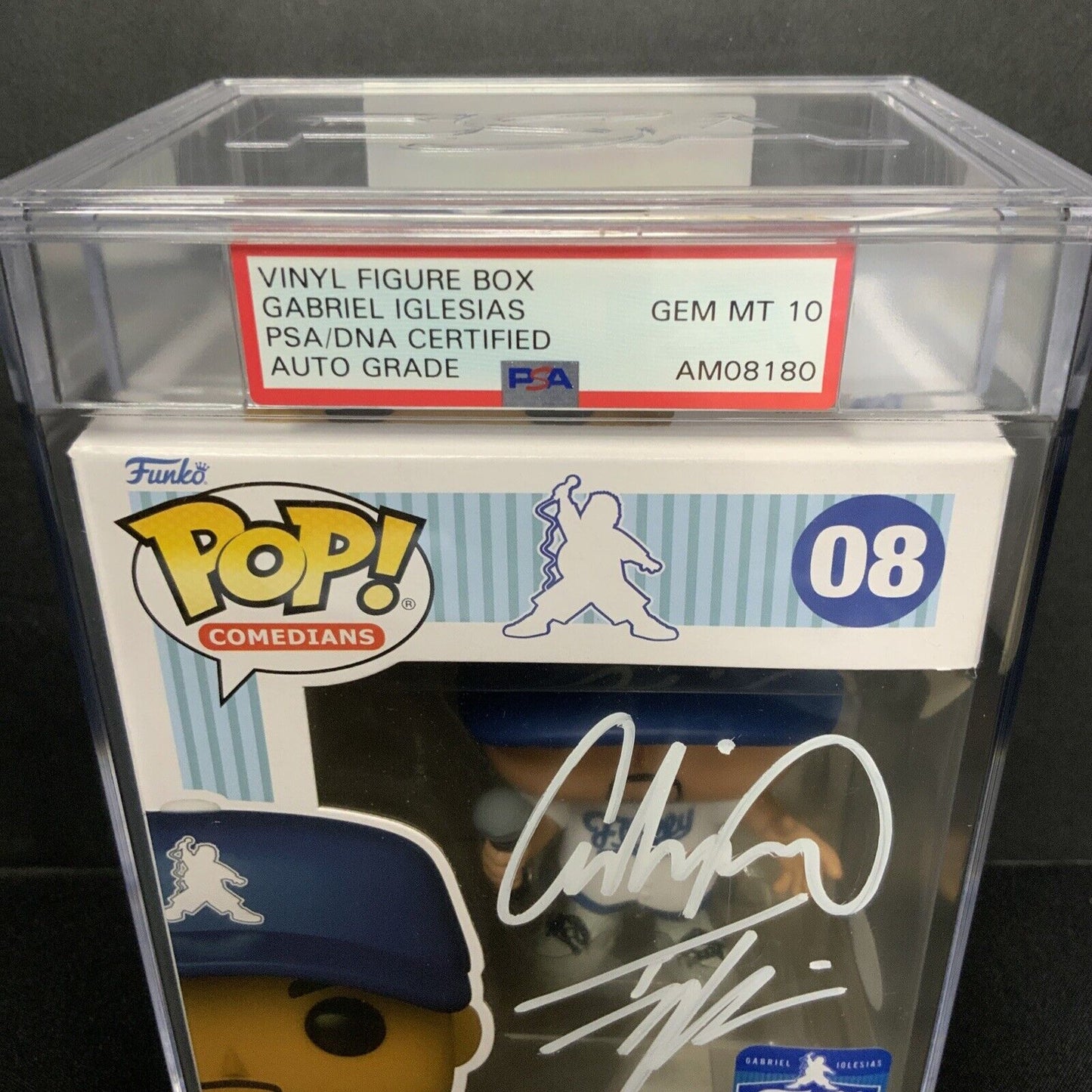 GABRIEL IGLESIAS SIGNED "STADIUM FLUFFY" FUNKO POP 08 PSA GEM MT 10 AUTO AM08180