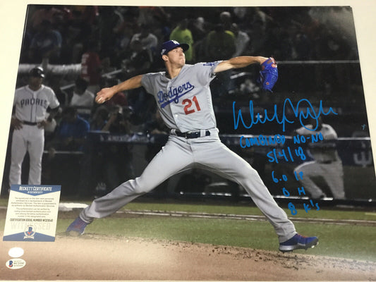 DODGERS WALKER BUEHLER SIGNED 16X20 PHOTO "COMBINED NO-NO 5/4/18 "  BECKETT ITP