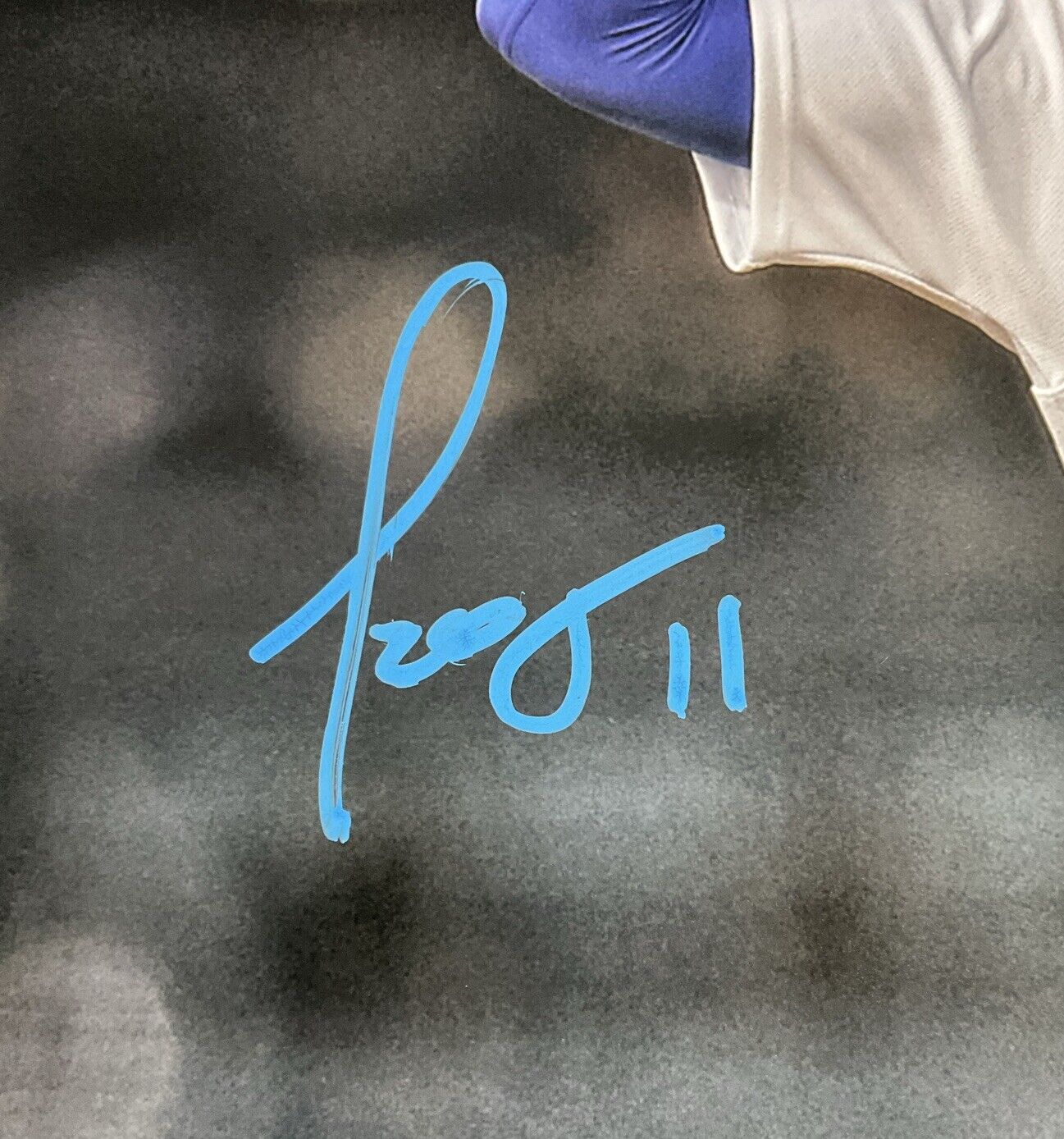 MIGUEL ROJAS DODGERS SIGNED 16X20 CHOO CHOO CELEBRATION PHOTO PSA WITNESS