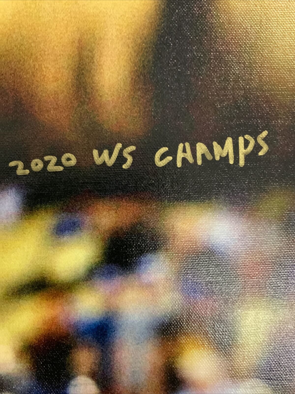 KENLEY JANSEN DODGERS SIGNED 18X22 CANVAS PRINT "2020 CHAMPS" INSC PSA 9A48412