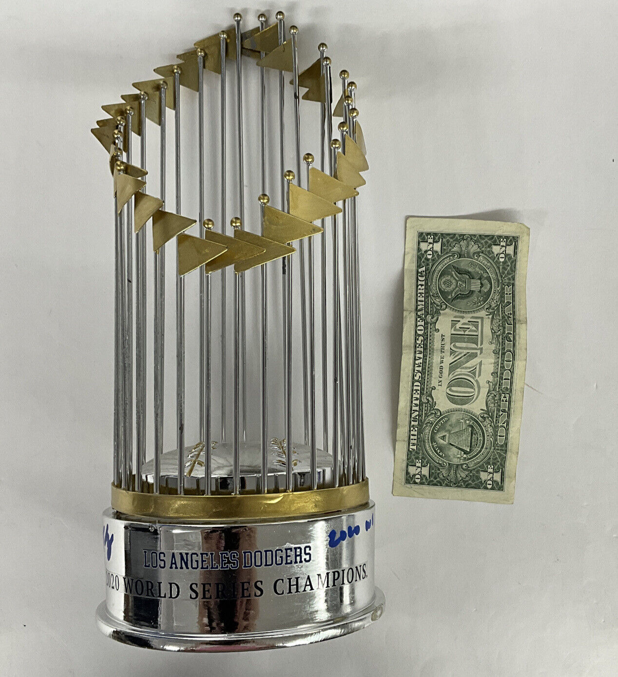 COREY SEAGER SIGNED DODGERS FOCO 12" REP TROPHY "2020 WS MVP" FANATICS A398014