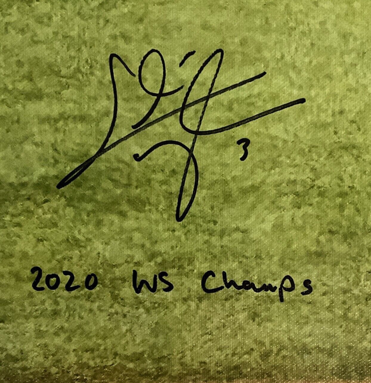 CHRIS TAYLOR DODGERS SIGNED 22X26 WS HOMERUN CANVAS "2020 WS CHAMPS" PSA 1C01424