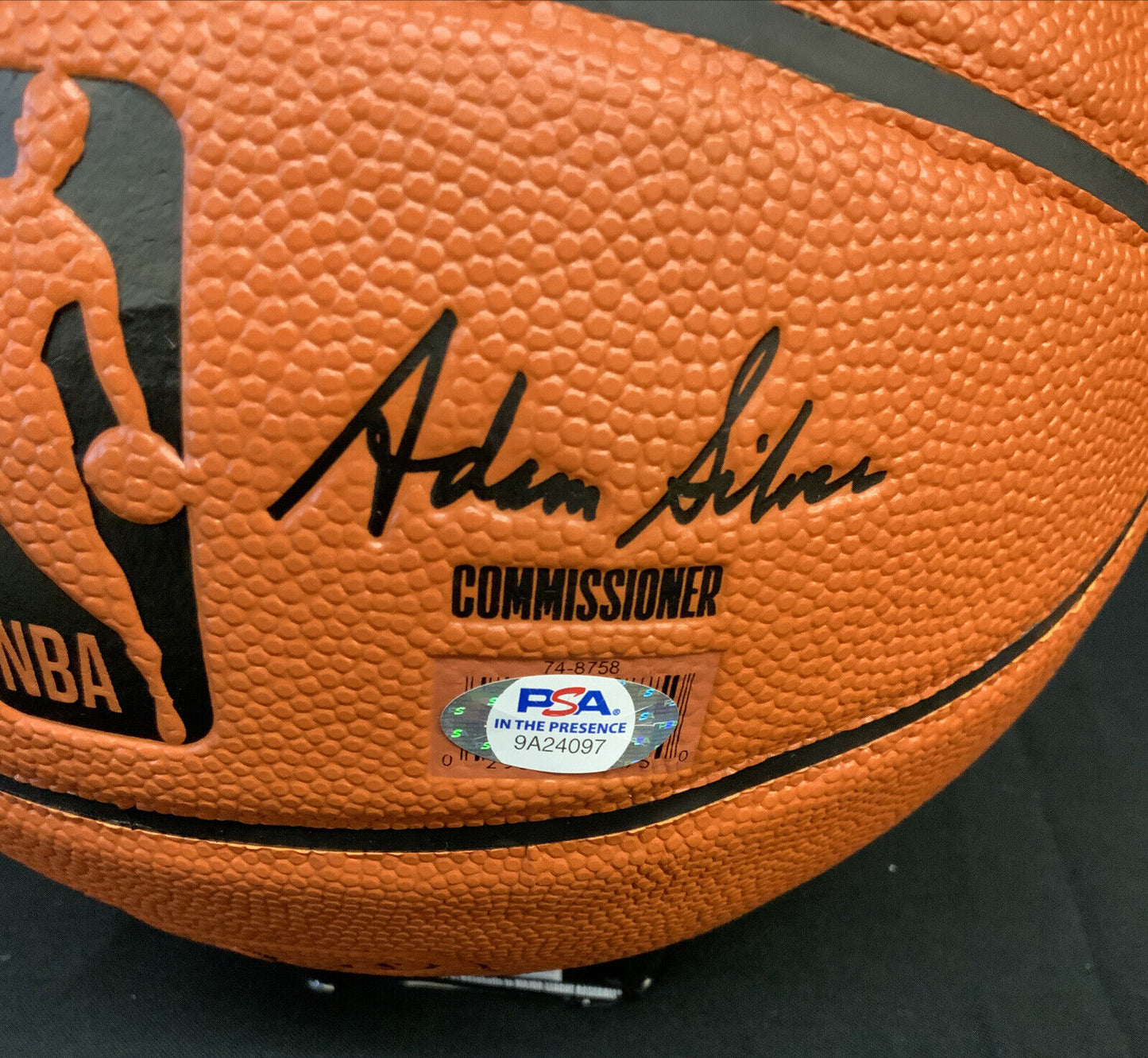 SHAQUILLE O'NEAL DEREK FISHER SIGNED BASKETBALL "BACK 2 BACK 2 BACK" PSA 9A24097