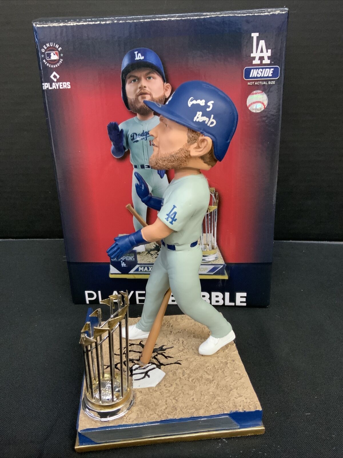 MAX MUNCY DODGERS SIGNED FOCO CHAMPIONSHIP BOBBLEHEAD "GAME 5 BOMB" PSA 1C01941