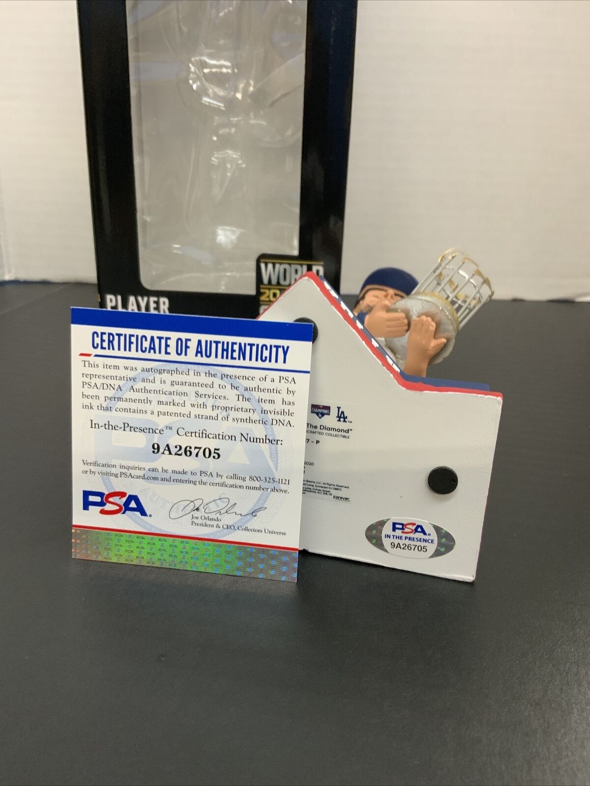 2020 WS CHAMPION JOE KELLY DODGERS SIGNED FOCO CHAMPIONSHIP BOBBLEHEAD PSA