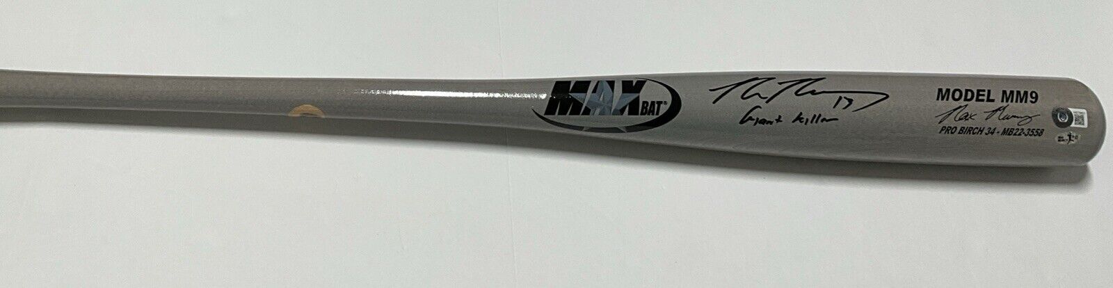 MAX MUNCY DODGERS SIGNED MAXBAT GAME MODEL BAT "GIANT KILLER" INSC BAS WZ79421