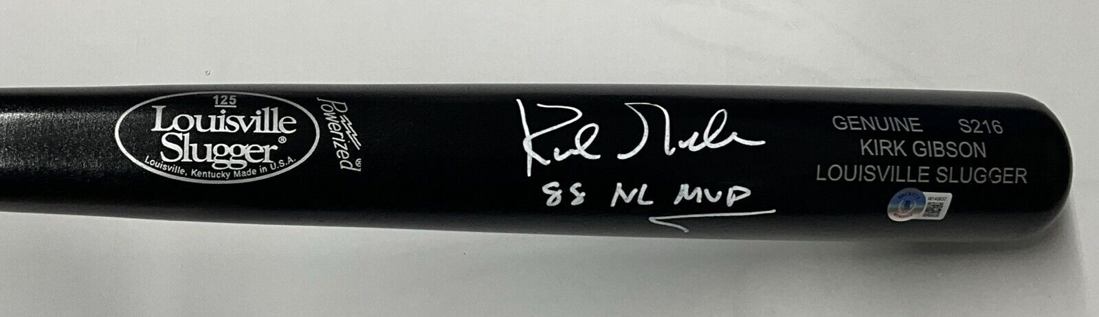 KIRK GIBSON DODGERS SIGNED LOUISVILLE SLUGGER MODEL BAT "88 NL MVP" BAS W140637