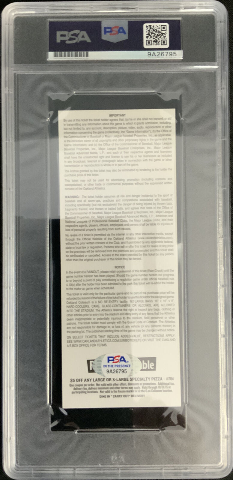MAX MUNCY DODGER SIGNED FIRST MLB HIT 05/17/2015 TICKET STUB PSA SLABBED 9A26795