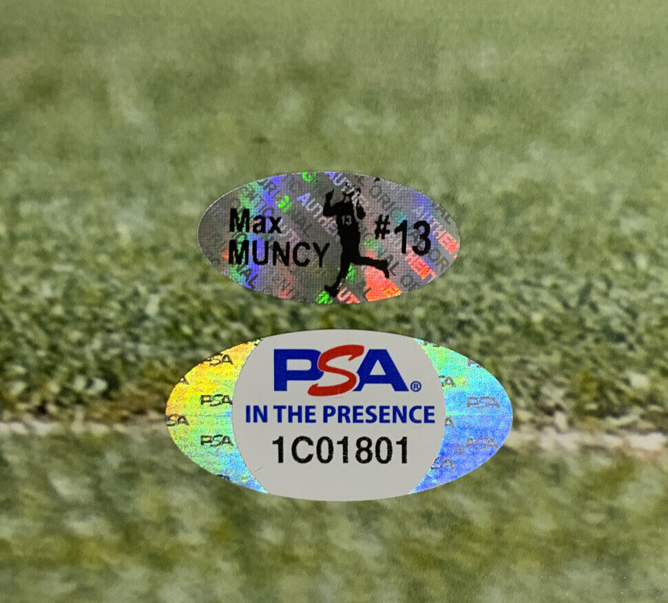 MAX MUNCY DODGERS SIGNED 16X20 PHOTO "GET IT OUT OF THE OCEAN" INSCRIPTION PSA