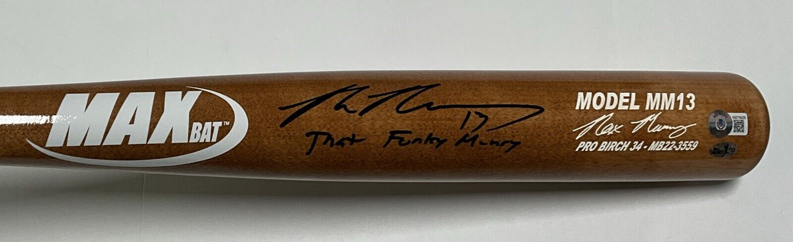 MAX MUNCY DODGERS SIGNED GOLD MAXBAT MODEL BAT "THAT FUNKY MUNCY" BAS WZ79426