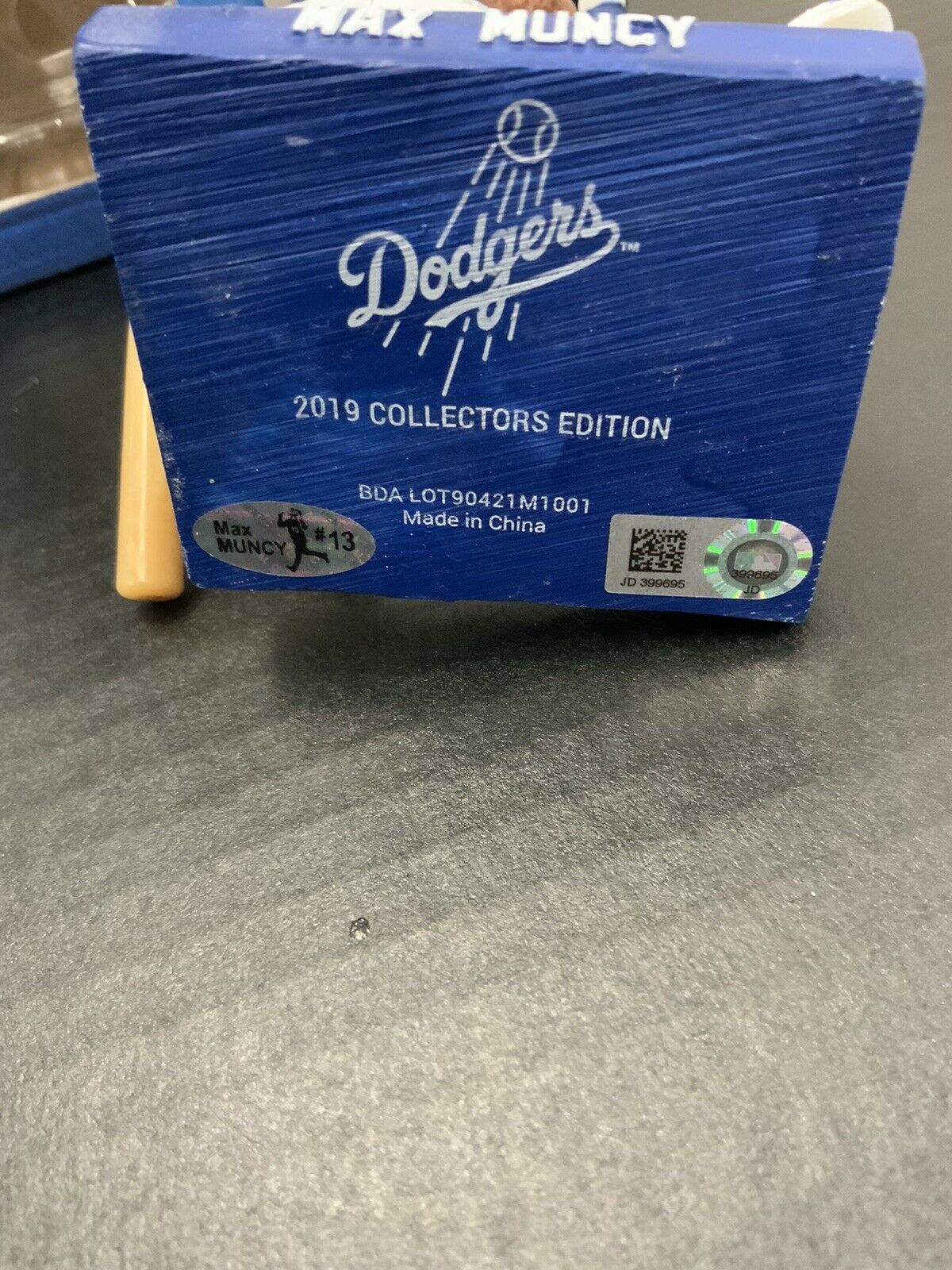DODGERS MAX MUNCY SIGNED SGA BOBBLEHEAD "2020 WS CHAMPS" INSCRIPTION MLB COA