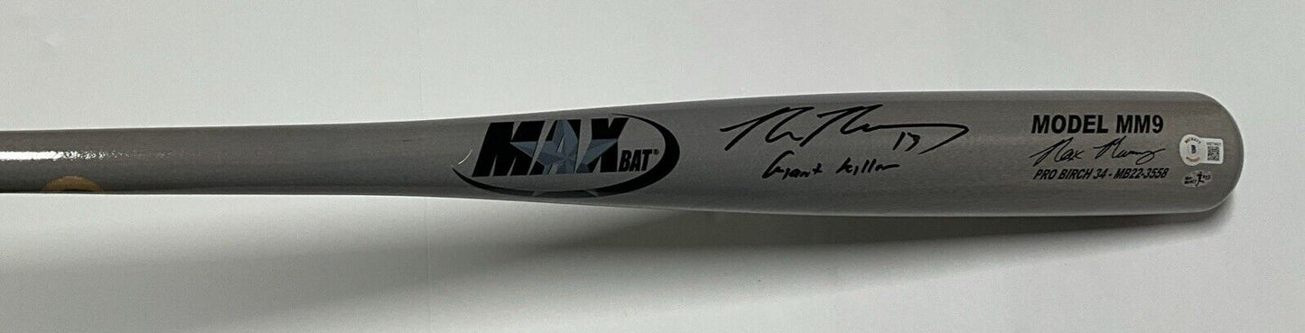 MAX MUNCY DODGERS SIGNED MAXBAT GAME MODEL BAT "GIANT KILLER" INSC BAS WZ79421
