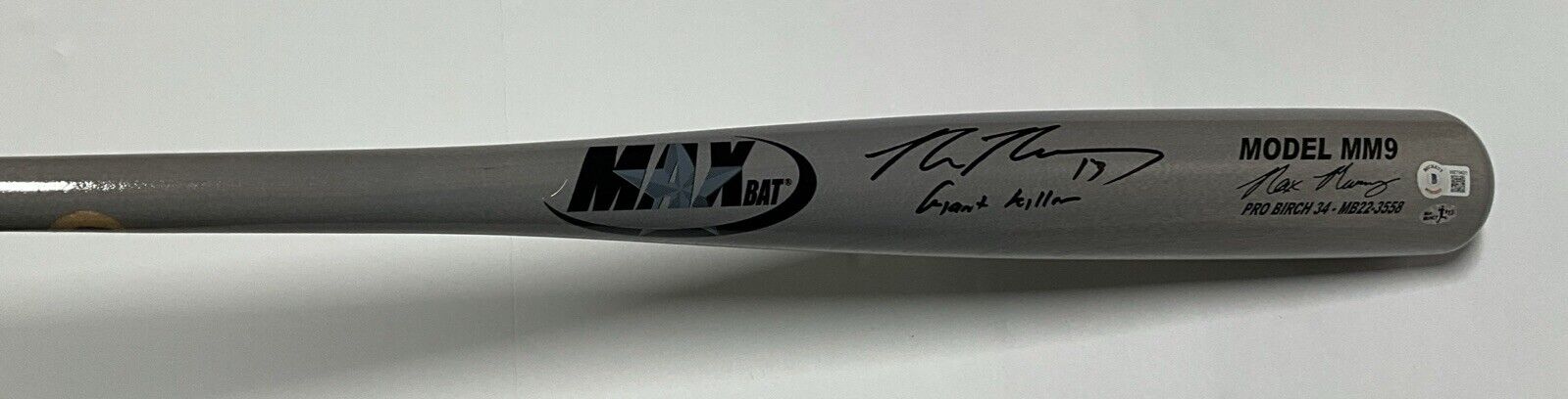 MAX MUNCY DODGERS SIGNED MAXBAT GAME MODEL BAT "GIANT KILLER" INSC BAS WZ79421