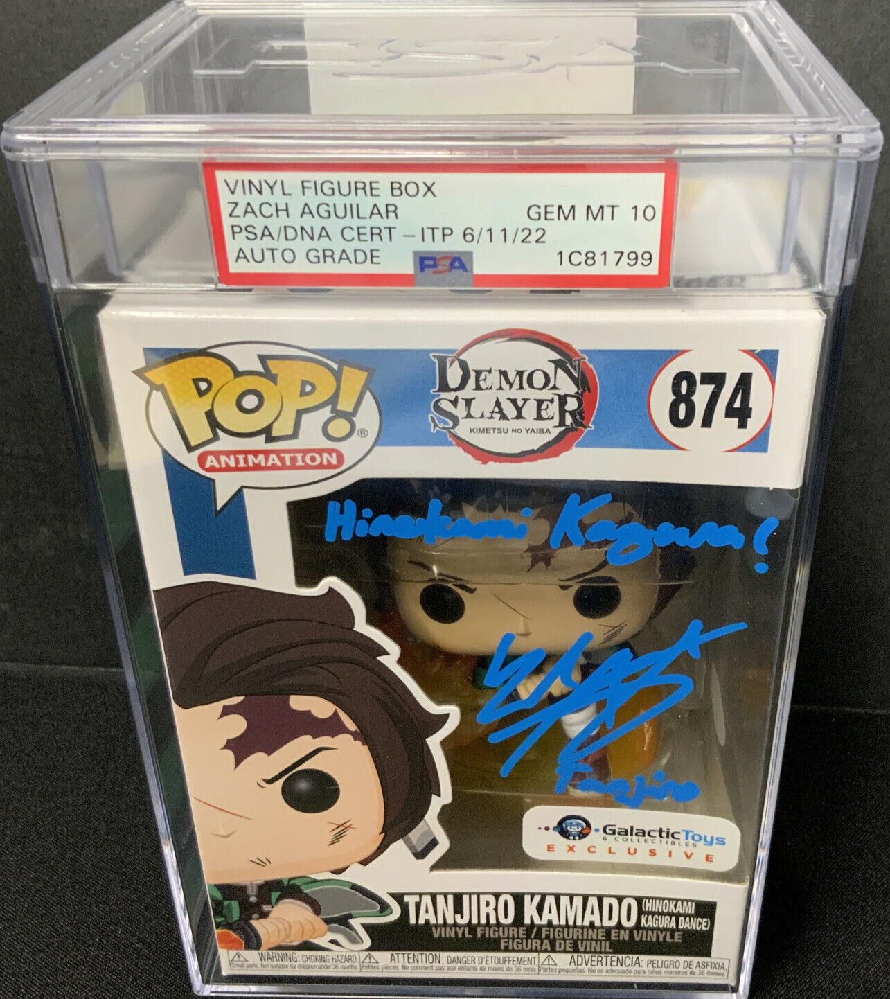 Demon online slayer Tanjiro kamado funko pop signed