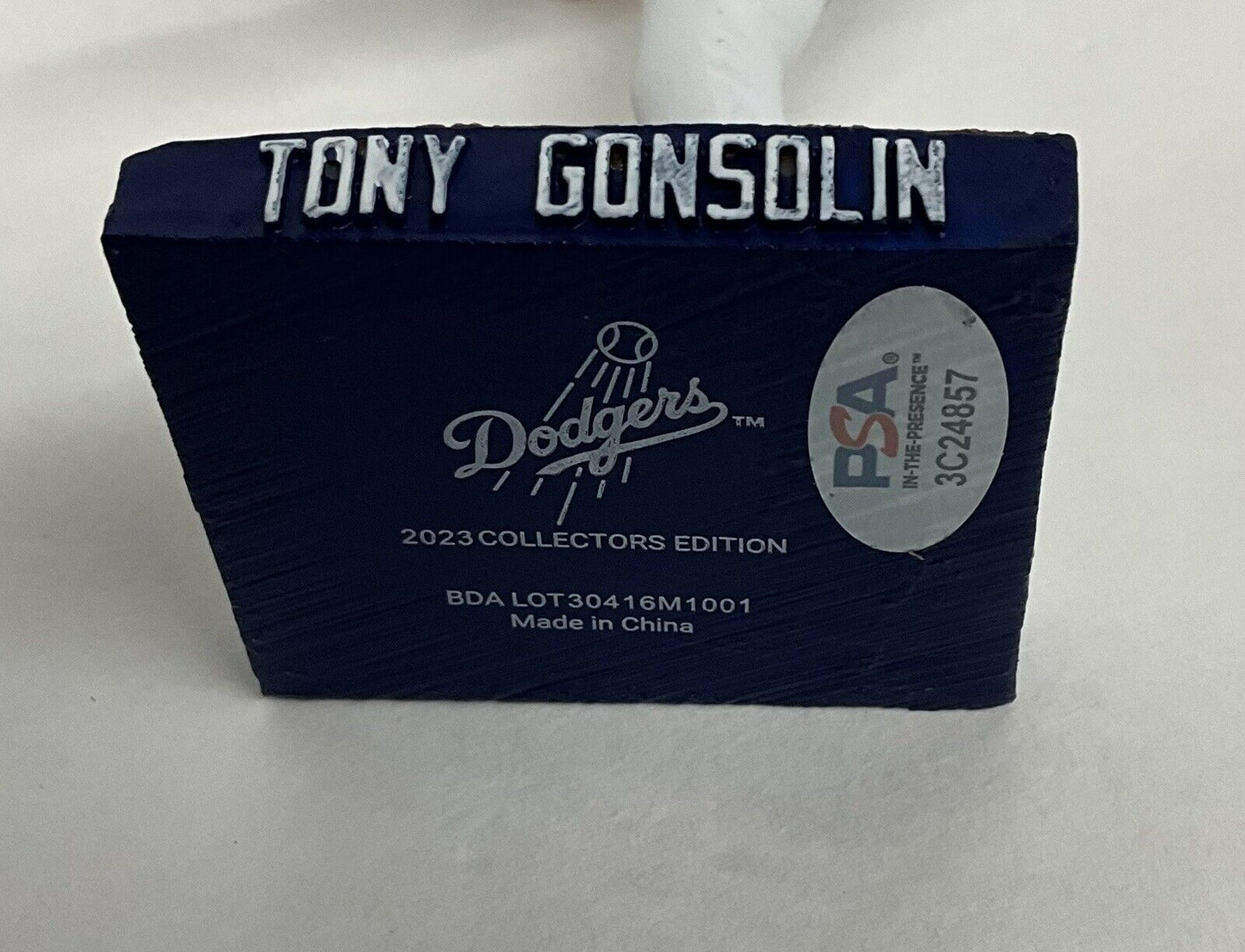 TONY GONSOLIN 2020 WORLD SERIES CHAMP SIGNED DODGERS SGA BOBBLEHEAD PSA 3C24857