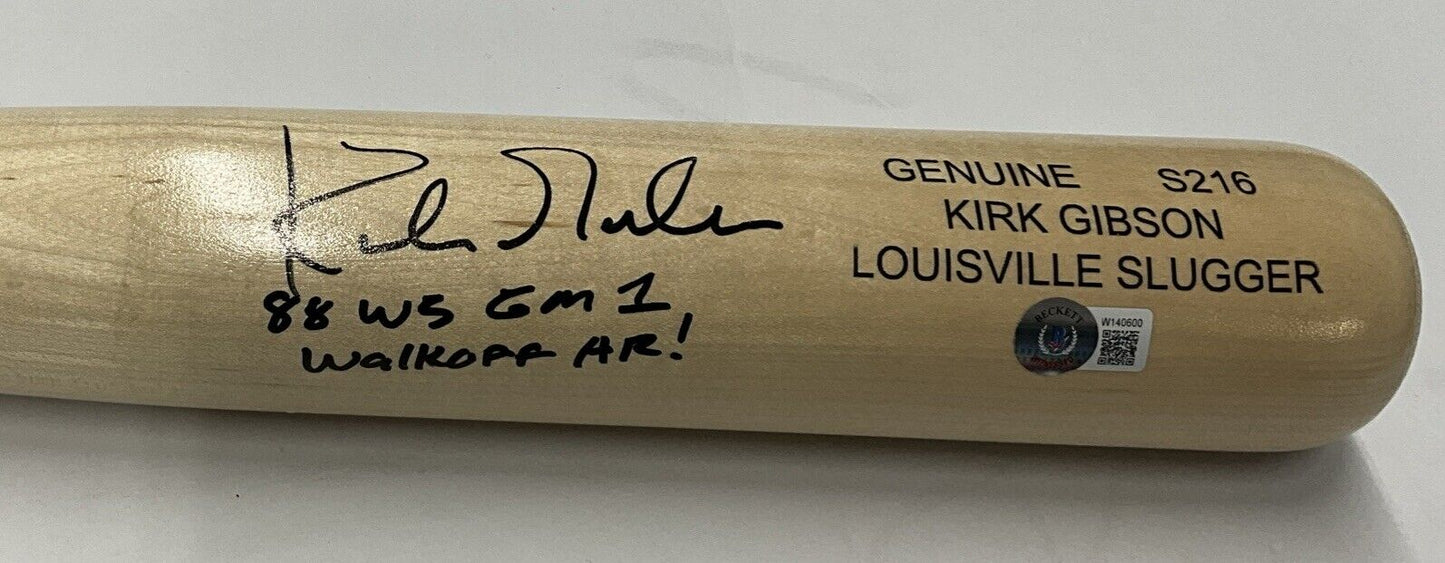 KIRK GIBSON DODGERS SIGNED LOUISVILLE SLUGGER BAT "88 WS WALK OFF HR BAS W140600