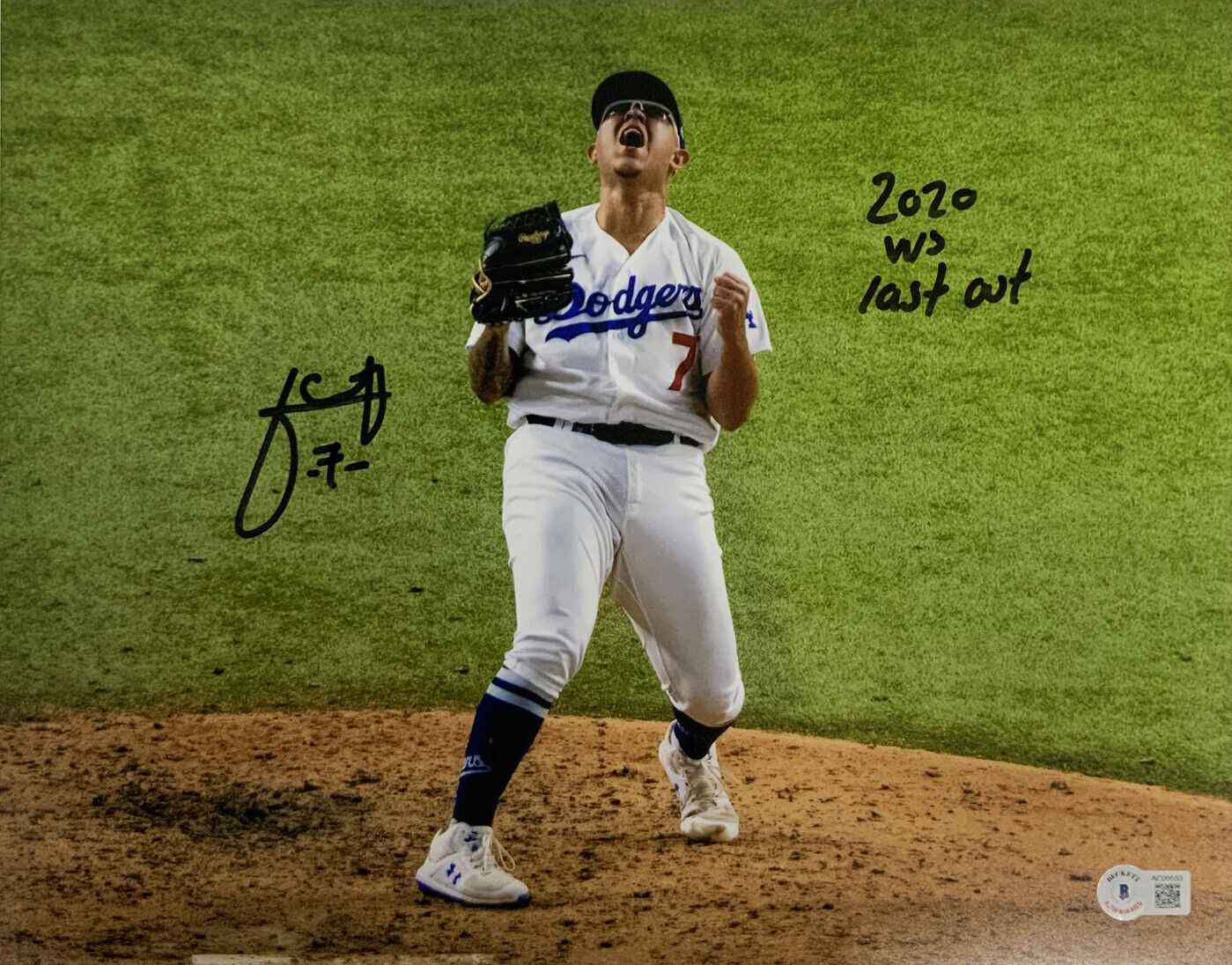JULIO URIAS DODGERS SIGNED 2020 WORLD SERIES 11X14 PHOTO 2020 WS