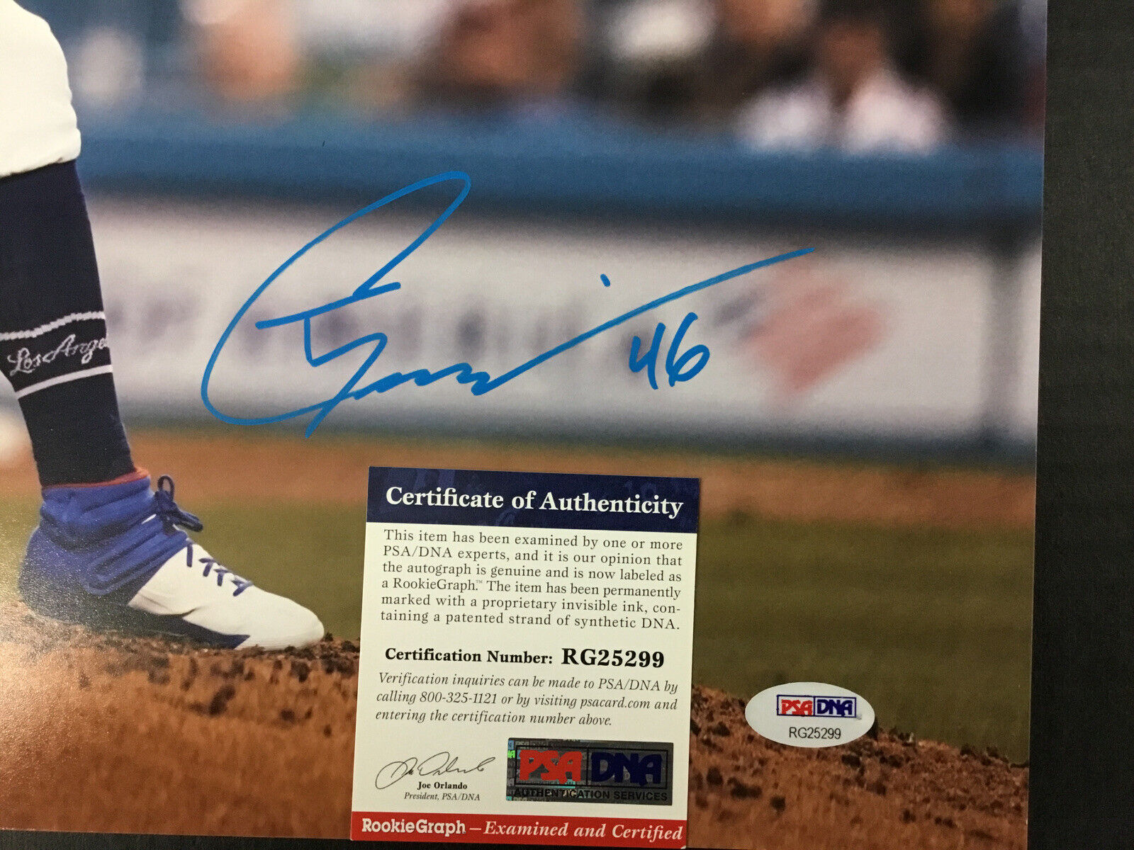 TONY GONSOLIN DODGERS PHENOM SIGNED 16X20 PHOTO  PSA ROOKIEGRAPH COA