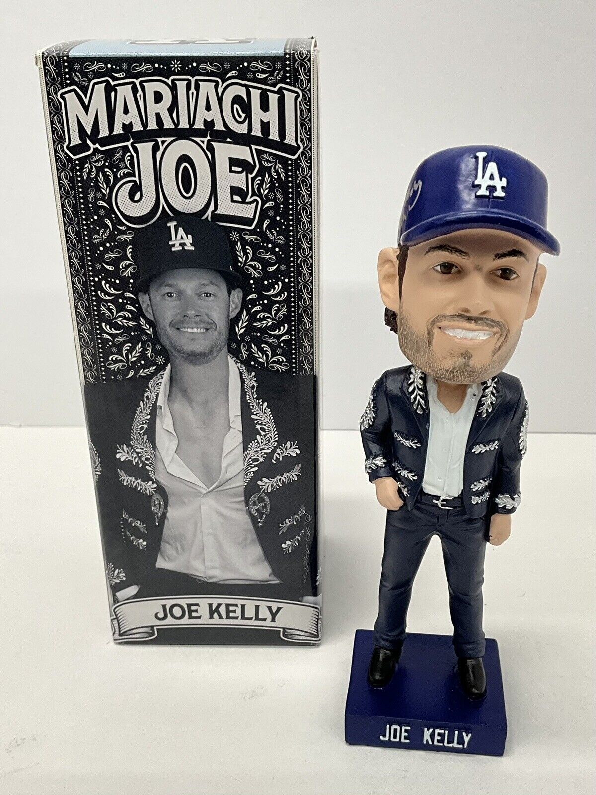 JOE KELLY SIGNED DODGERS MARIACHI JOE BOBBLEHEAD " NICE SWING BITCH" PSA AO36420