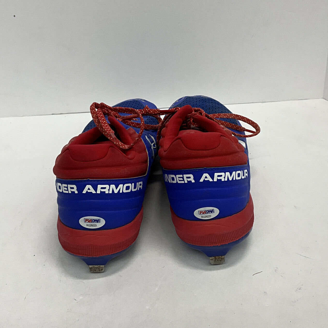 DJ PETERS DODGERS TIGERS FULL NAME SIGNED GAME USED CLEATS PSA RG29222/23