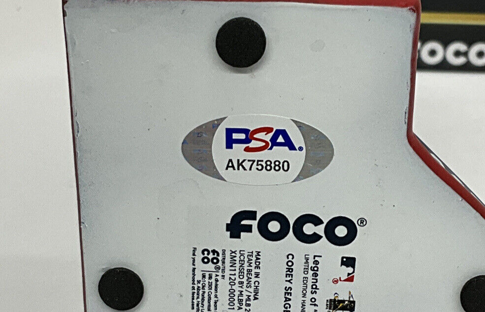 COREY SEAGER DODGERS SIGNED FOCO 2020 WORLD SERIES CHAMP BOBBLEHEAD PSA AK75880