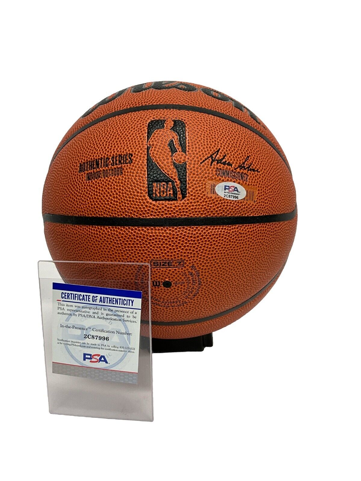 MAX CHRISTIE LOS ANGELES LAKERS SIGNED WILSON BASKETBALL PSA 2C87996