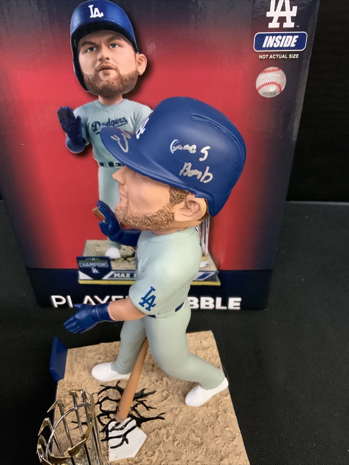 MAX MUNCY DODGERS SIGNED FOCO CHAMPIONSHIP BOBBLEHEAD "GAME 5 BOMB" PSA 1C01941