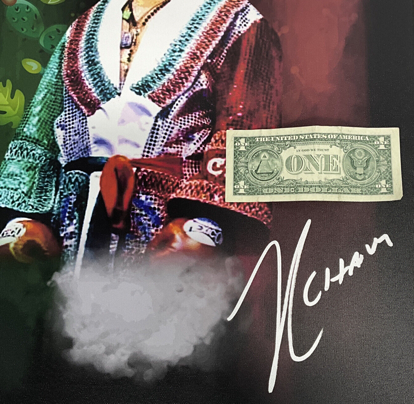 JULIO CESAR CHAVEZ MEXICO LEGEND SIGNED 20X24 STRETCHED CANVAS BAS W210339