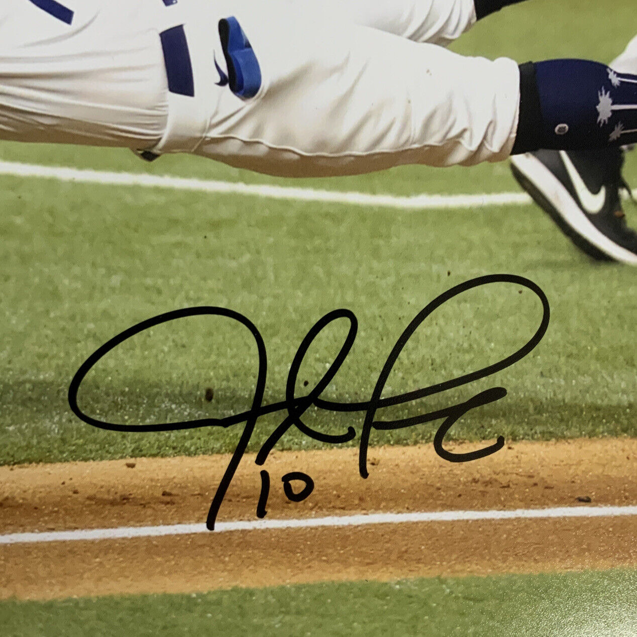 JUSTIN TURNER DODGERS SIGNED 2020 NLCS DOUBLE PLAY 11X14 PHOTO PSA WITNESS