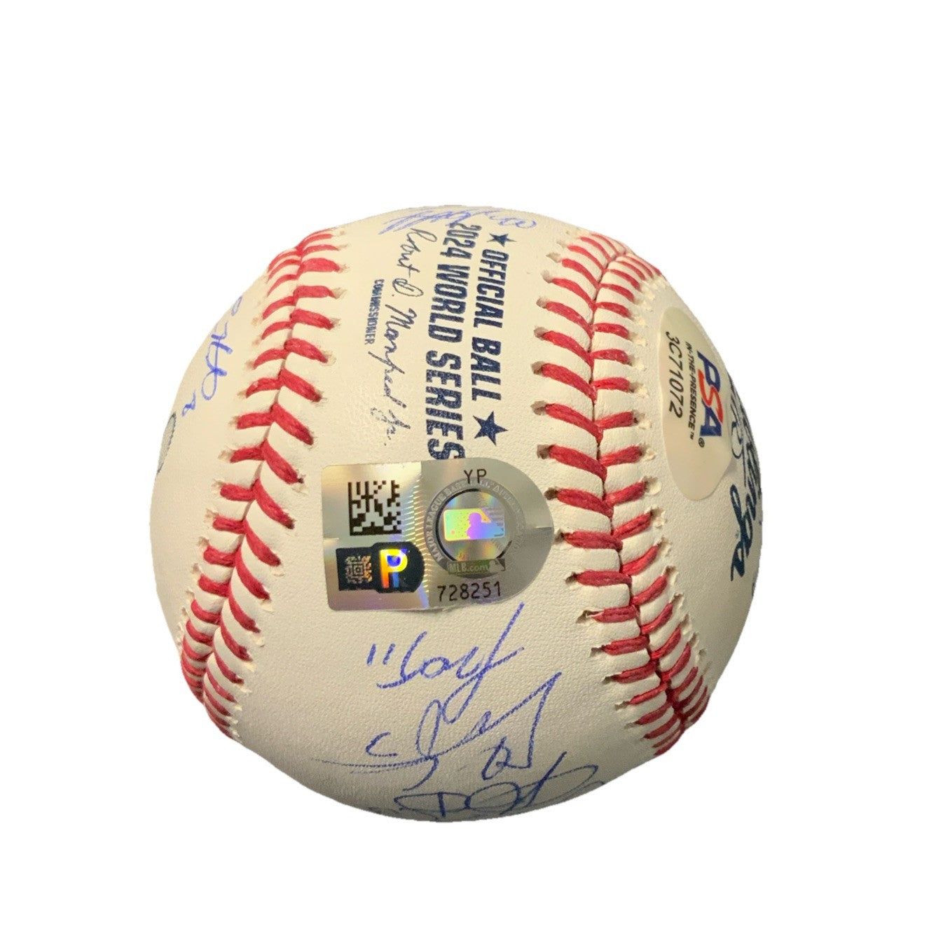 DODGERS SIGNED 2024 WORLD SERIES BALL 21 AUTOS FREEMAN TEO MUNCY BUEHLER PSA 072
