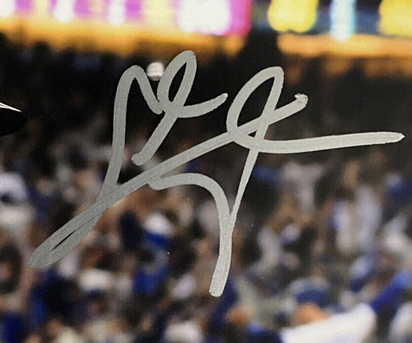 CHRIS TAYLOR DODGERS SIGNED 8X10 2021 WILD CARD WALK OFF HOME RUN PHOTO PSA ITP