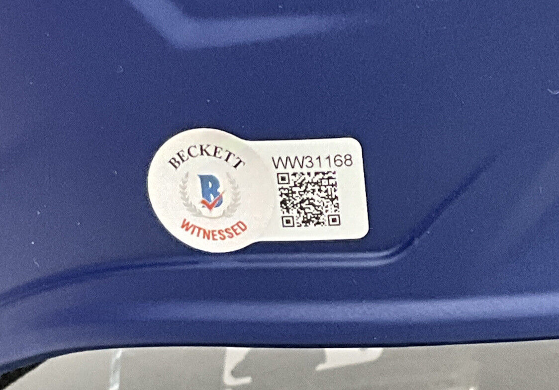 WALKER BUEHLER WS CHAMP SIGNED DODGERS FULL SIZE HELMET 3 INSCRIPT BAS WW31168