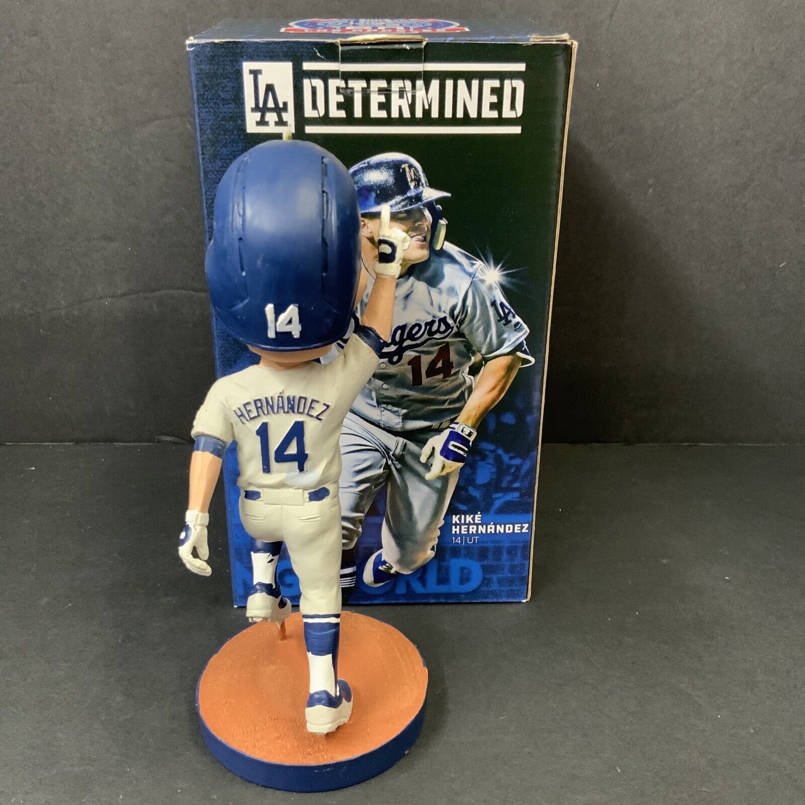 KIKE HERNANDEZ DODGERS 2020 WS CHAMPION SIGNED 2017 BOBBLEHEAD PSA 1C86250