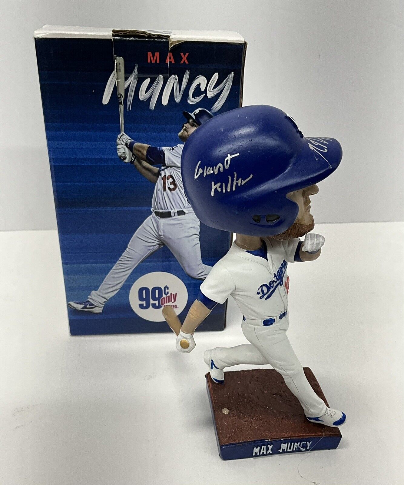 MAX MUNCY SIGNED DODGERS 2019 SGA BOBBLEHEAD "GIANT KILLER" INSCRIPT PSA 2C51368