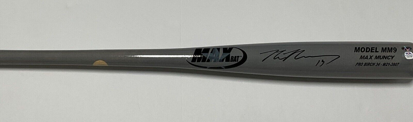 MAX MUNCY DODGERS WS CHAMPION SIGNED MAXBAT MM9 GAME MODEL BAT PSA 1C01755