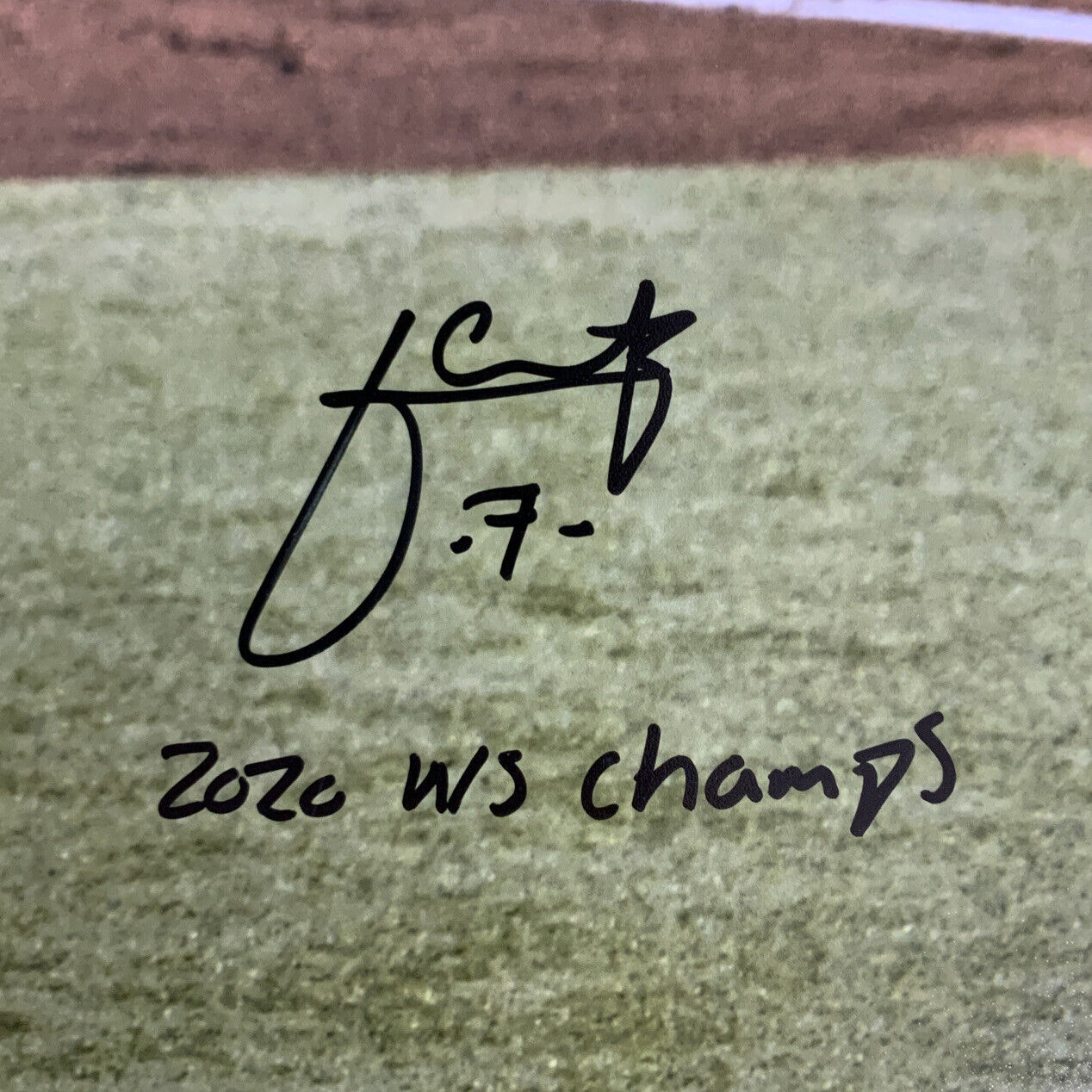 JULIO URIAS AUSTIN BARNES DODGERS SIGNED 16X20 PHOTO "LAST OUT WS CHAMPS" PSA
