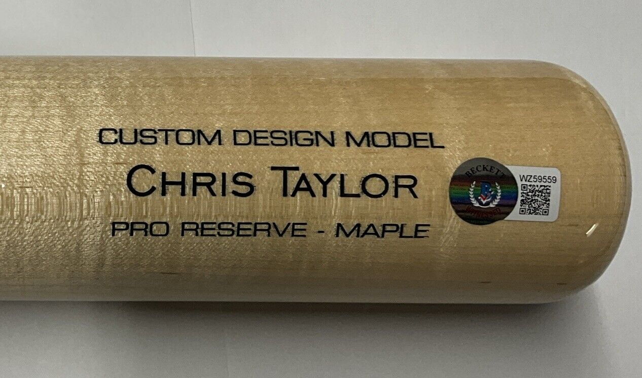CHRIS TAYLOR DODGERS SIGNED VICTUS BAT "2021 NL WILDCARD WALK0FF HR" BAS WZ59559