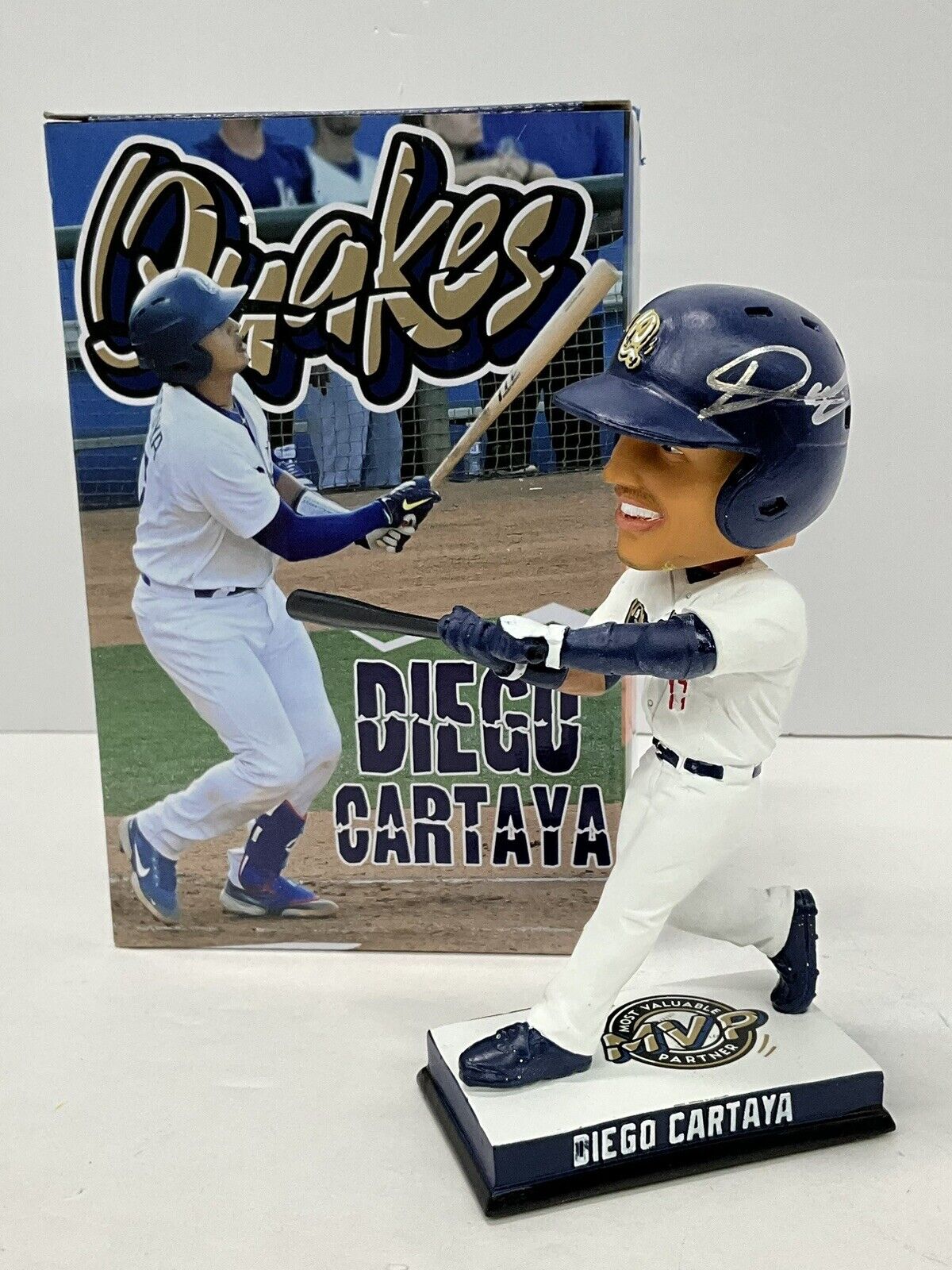 DIEGO CARTAYA DODGERS PROSPECT SIGNED CUCAMONGA QUAKES BOBBLEHEAD BAS BH019373