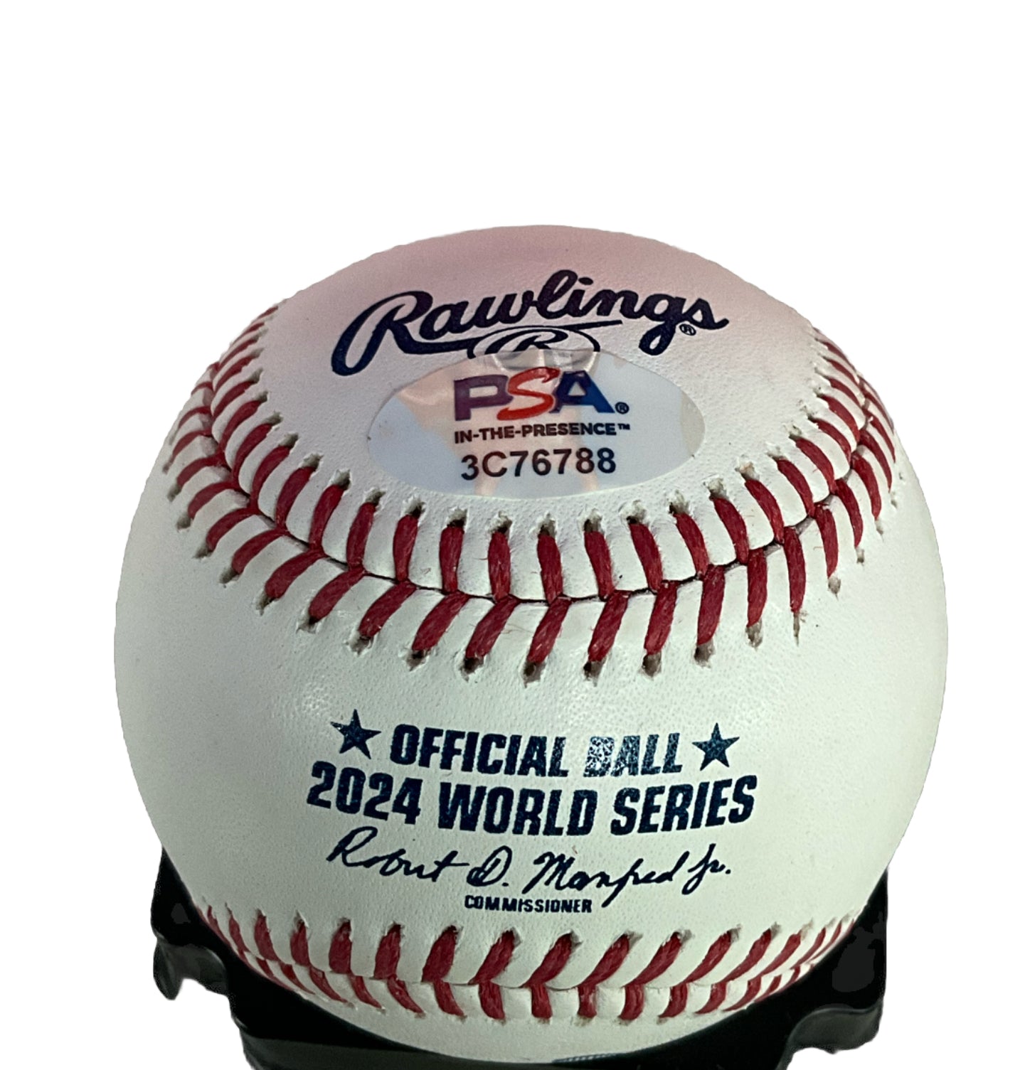CHRIS TAYLOR SIGNED 2024 WORLD SERIES BASEBALL "2024 WS CHAMPS" INS PSA