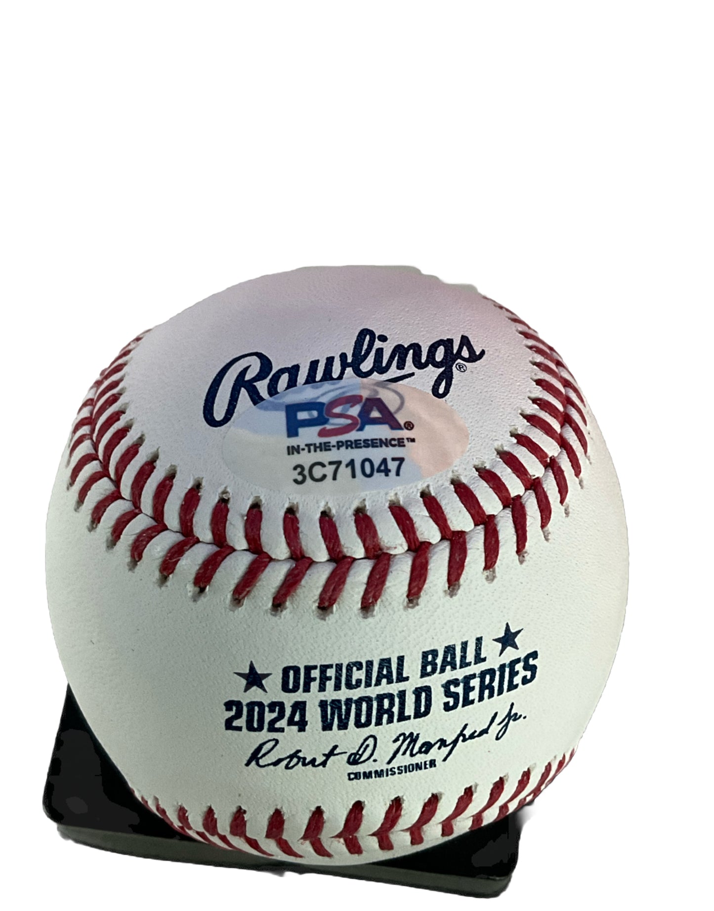 ALEX VESIA SIGNED 2024 WORLD SERIES BASEBALL "2024 WS CHAMPS" INS PSA