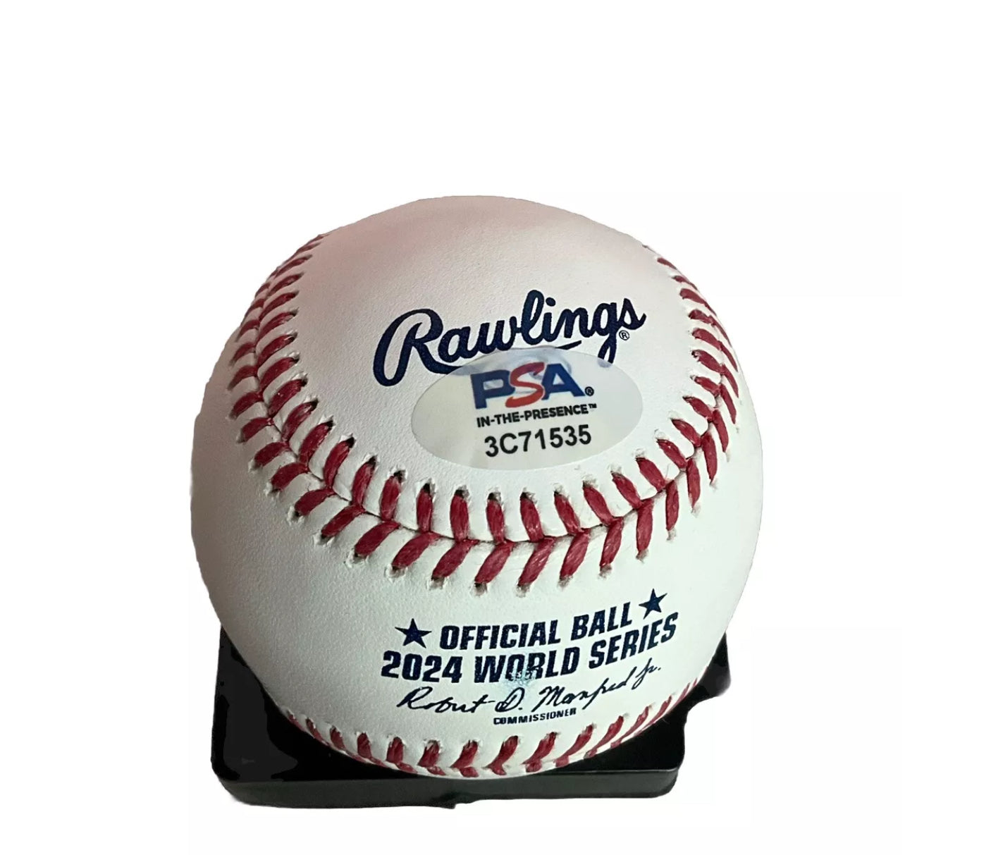 BEN CASPARIUS DODGERS SIGNED 2024 WORLD SERIES BASEBALL PSA