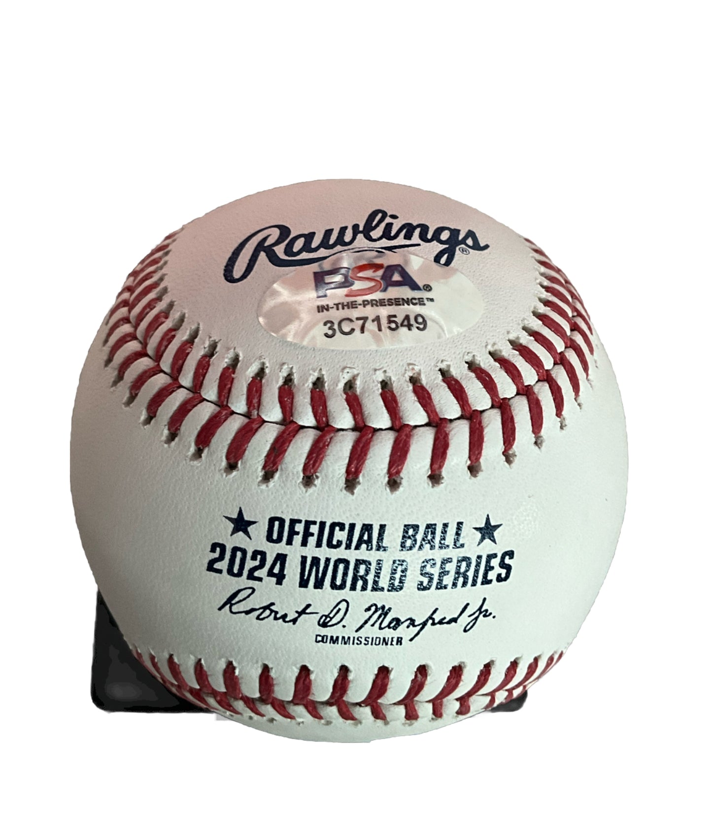 LANDON KNACK SIGNED 2024 WORLD SERIES BASEBALL "2024 WS CHAMPS" INS PSA