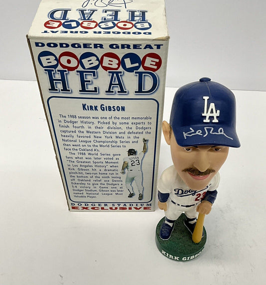 KIRK GIBSON DODGERS 88 WS CHAMPION SIGNED 2001 SGA BOBBLEHEAD PSA AI32876