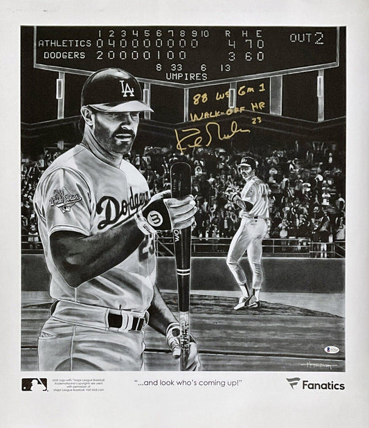 KIRK GIBSON SIGNED 22X24 LIMITED ART PRINT CANVAS "88 WS WALKOFF HR" BAS WE78160