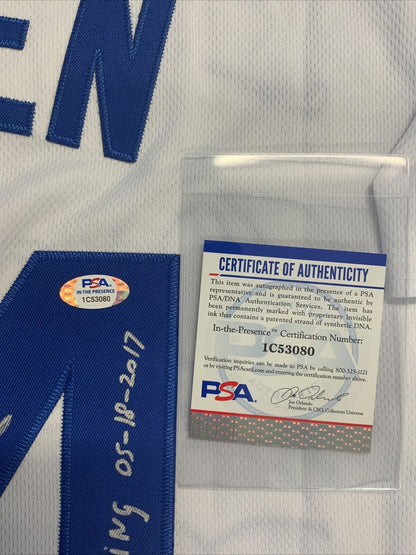 KENLEY JANSEN SIGNED DODGERS 2020 WORLD SERIES JERSEY 5 INSCRIPTIONS PSA 1C53080