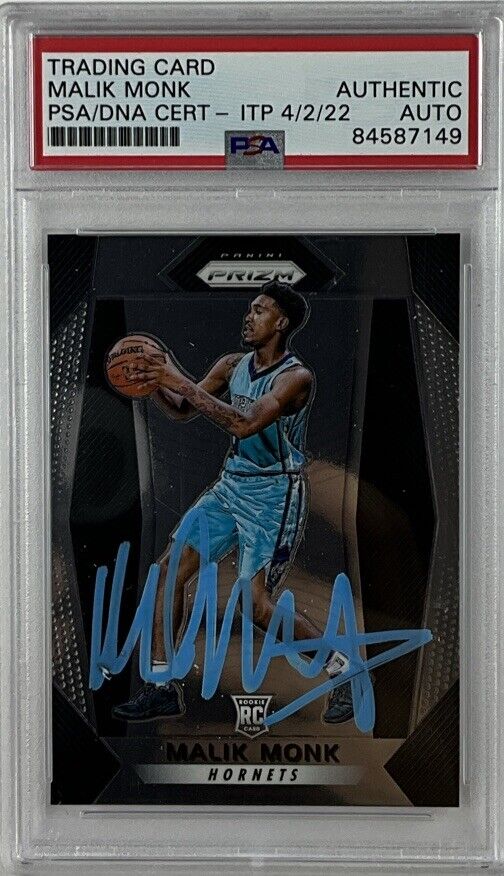 MALIK MONK SIGNED HORNETS PANINI PRIZM #233 RC PSA SLABBED ITP 84587149