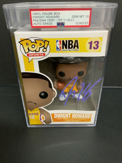 DWIGHT HOWARD SIGNED LAKERS #13 FUNKO POP PSA SLABBED GEM MINT 10 AUTO 1C40737